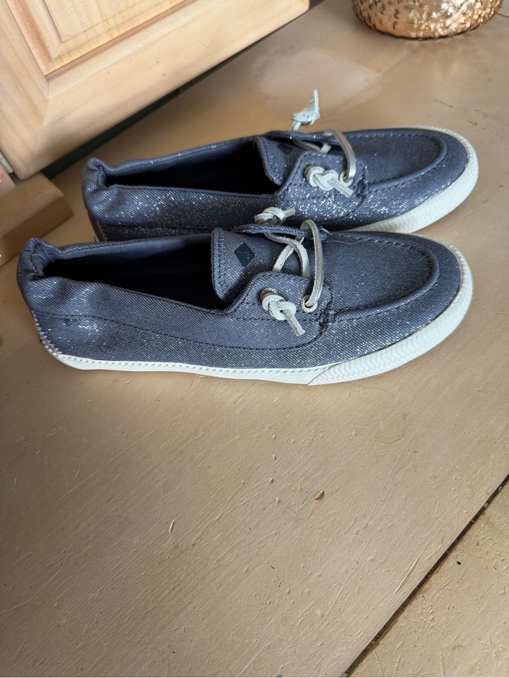 Sperry Women’s Canvas Boat Shoes in Navy with White Sole